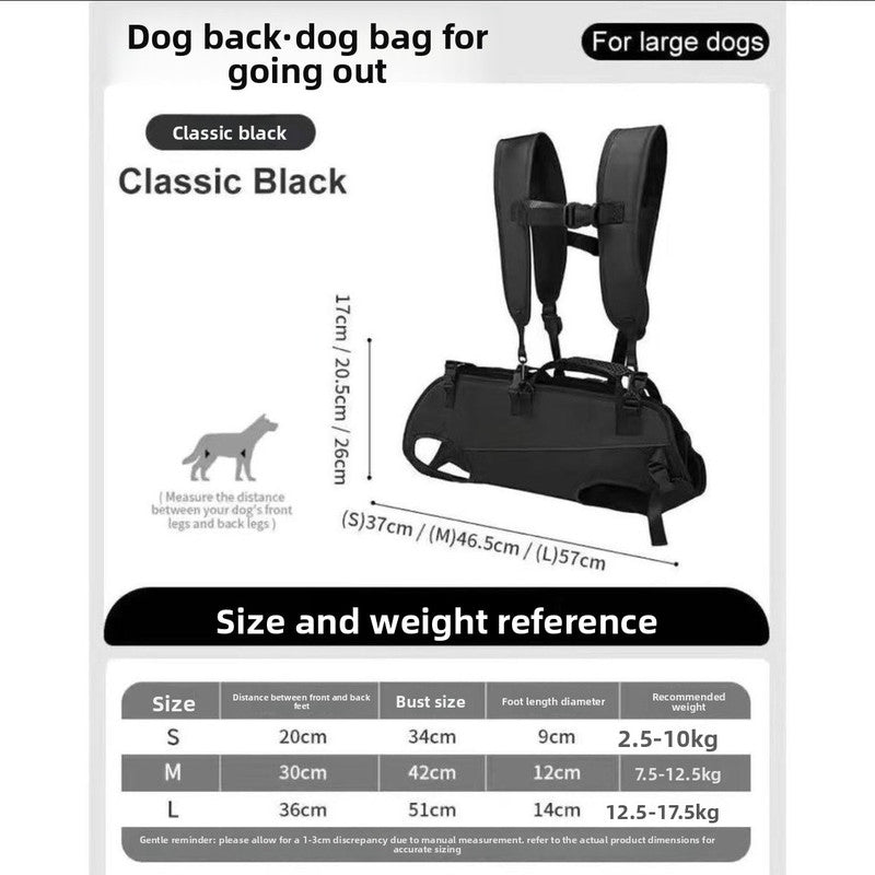 Black Multi-Functional Dog Carrier Backpack and Lift Harness