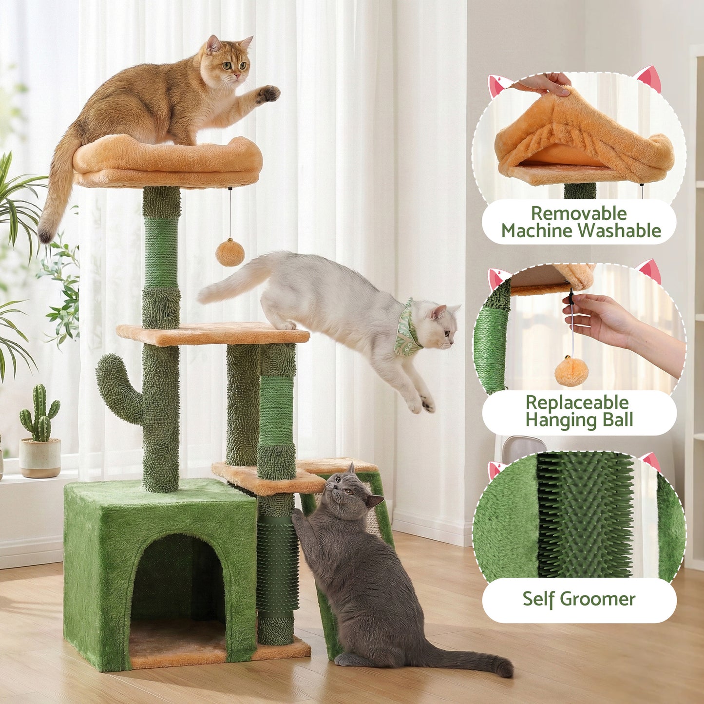 i.Pet Cat Tree Tower 101cm Scratching Post Green