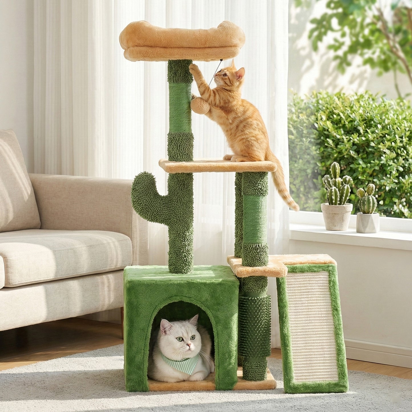 i.Pet Cat Tree Tower 101cm Scratching Post Green