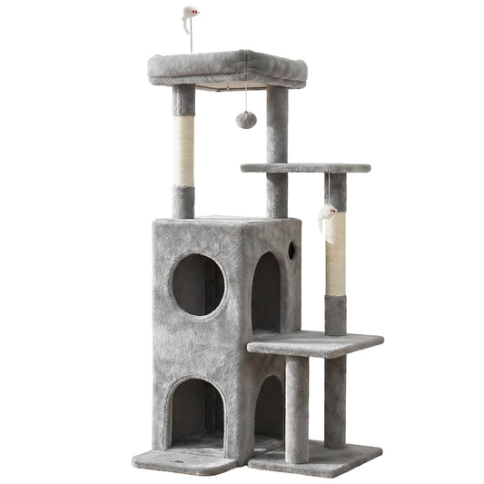 i.Pet Cat Tree Tower 127cm Scratching Post Light Grey