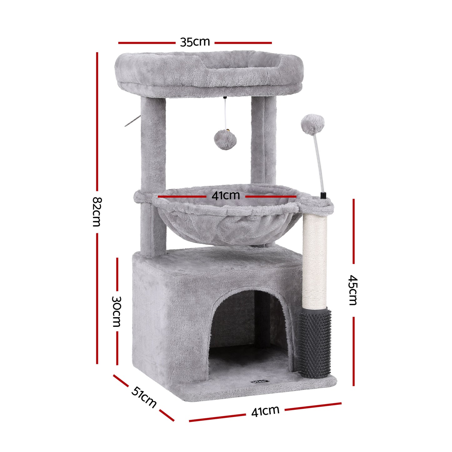 i.Pet Cat Tree Tower 82cm Scratching Post Light Grey