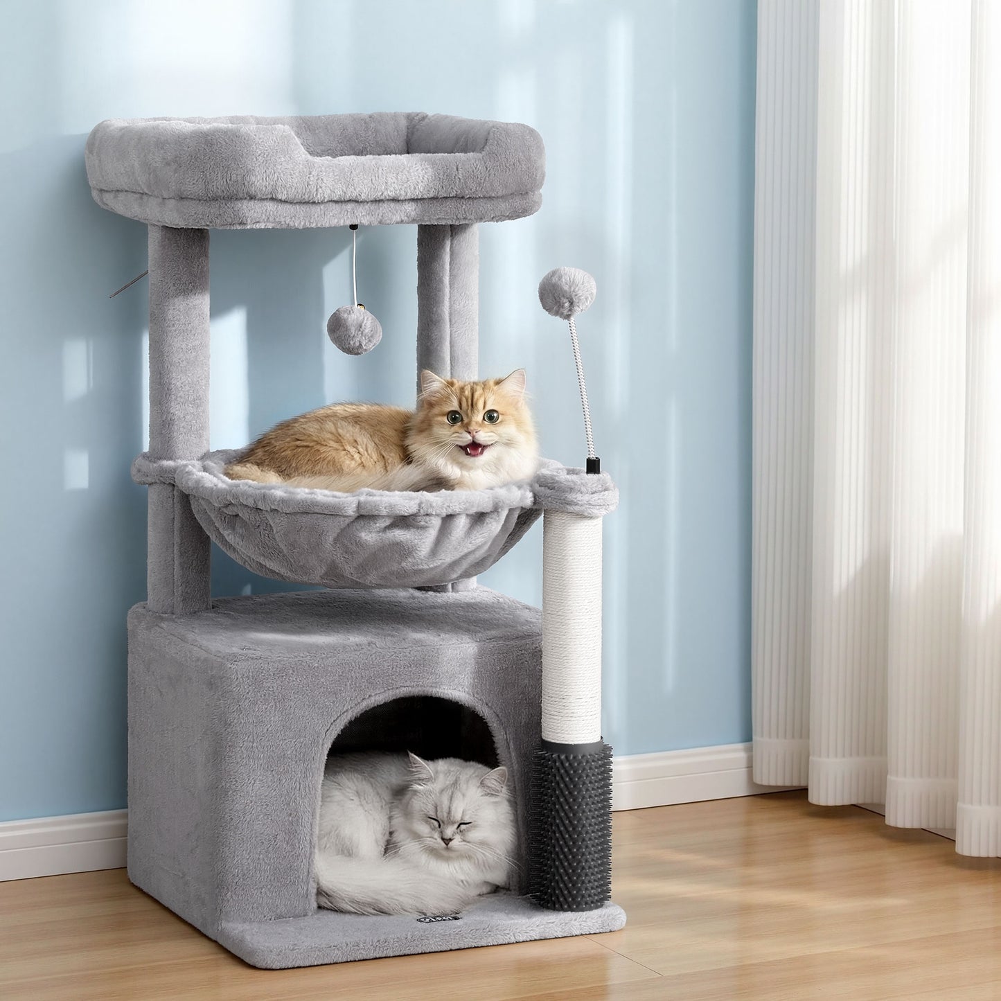 i.Pet Cat Tree Tower 82cm Scratching Post Light Grey