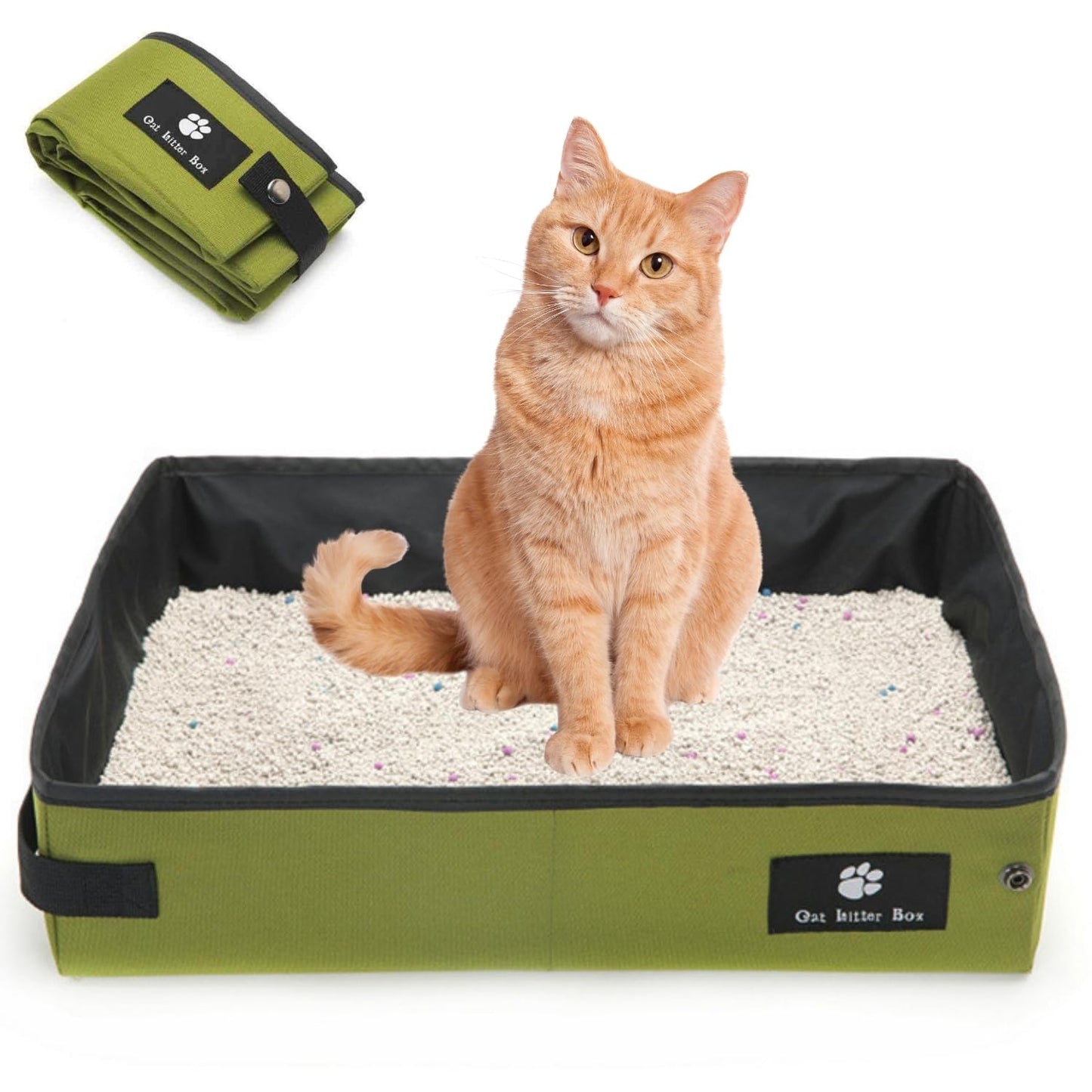 Portable Foldable Cat Litter Box – Waterproof, Leak-Proof Travel Cat Toilet