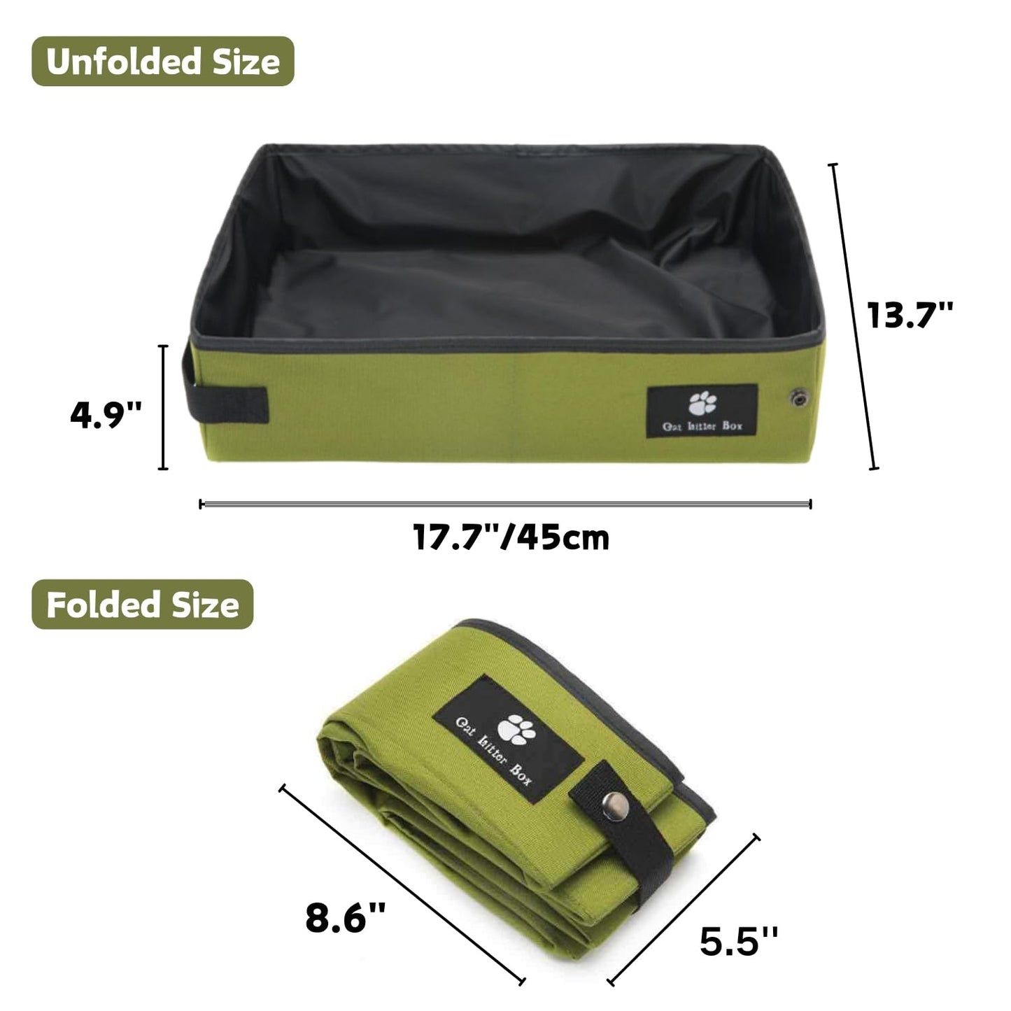 Portable Foldable Cat Litter Box – Waterproof, Leak-Proof Travel Cat Toilet