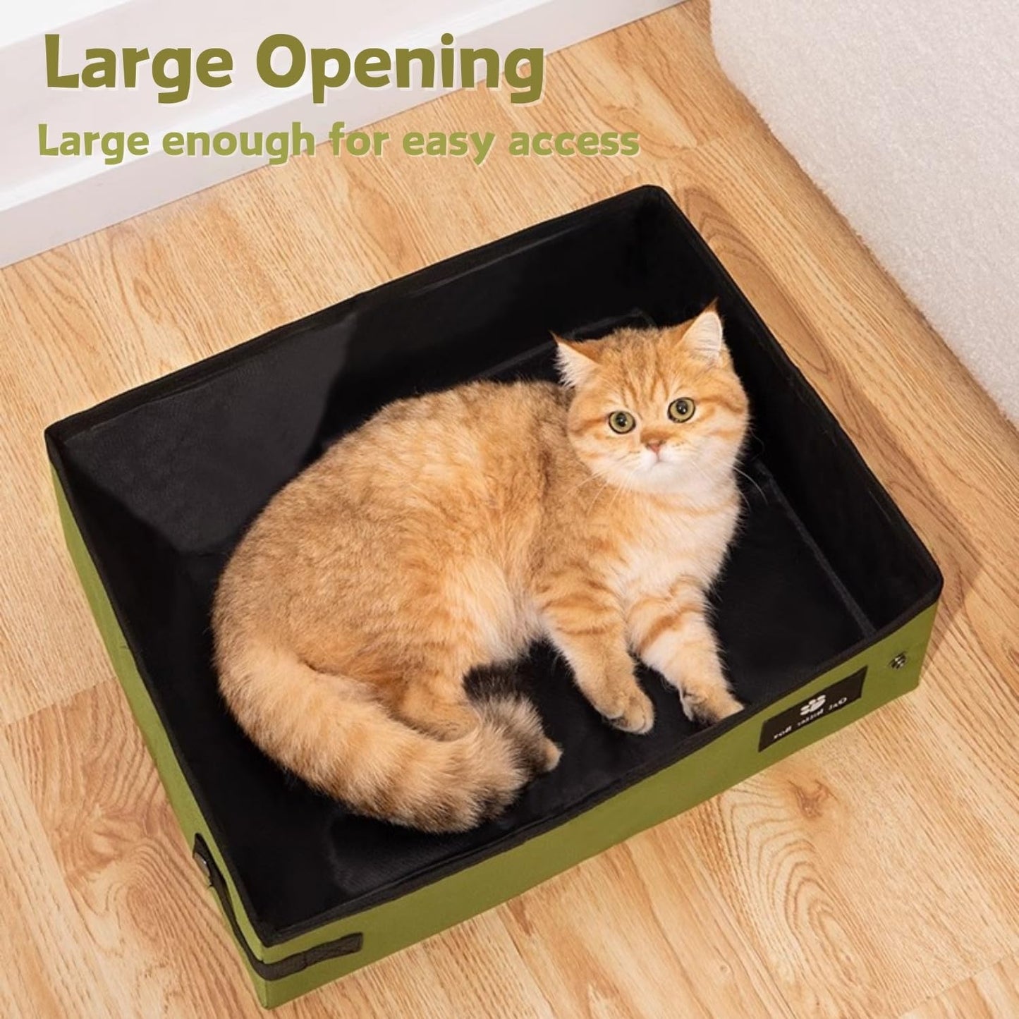 Portable Foldable Cat Litter Box – Waterproof, Leak-Proof Travel Cat Toilet