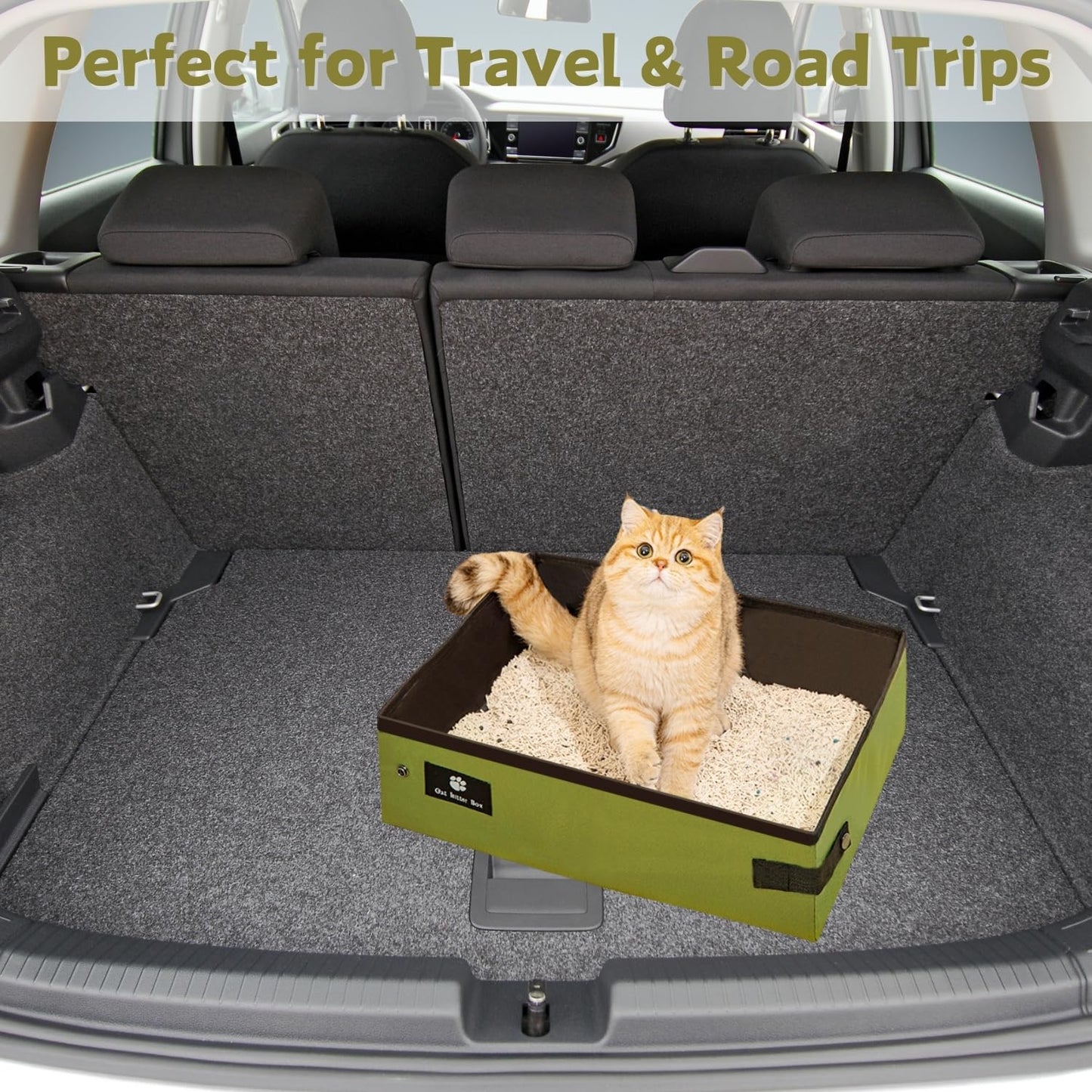 Portable Foldable Cat Litter Box – Waterproof, Leak-Proof Travel Cat Toilet