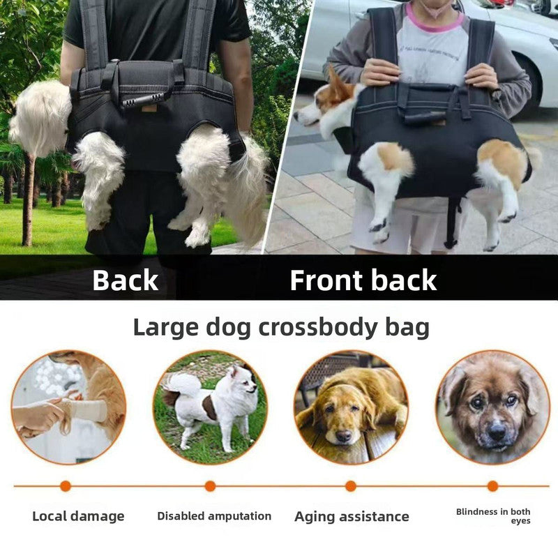 Black Multi-Functional Dog Carrier Backpack and Lift Harness